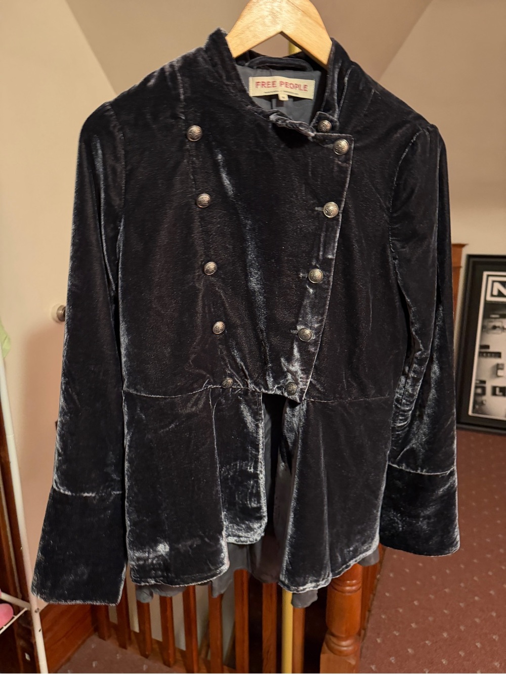 Free People Velvet Button Up Jacket